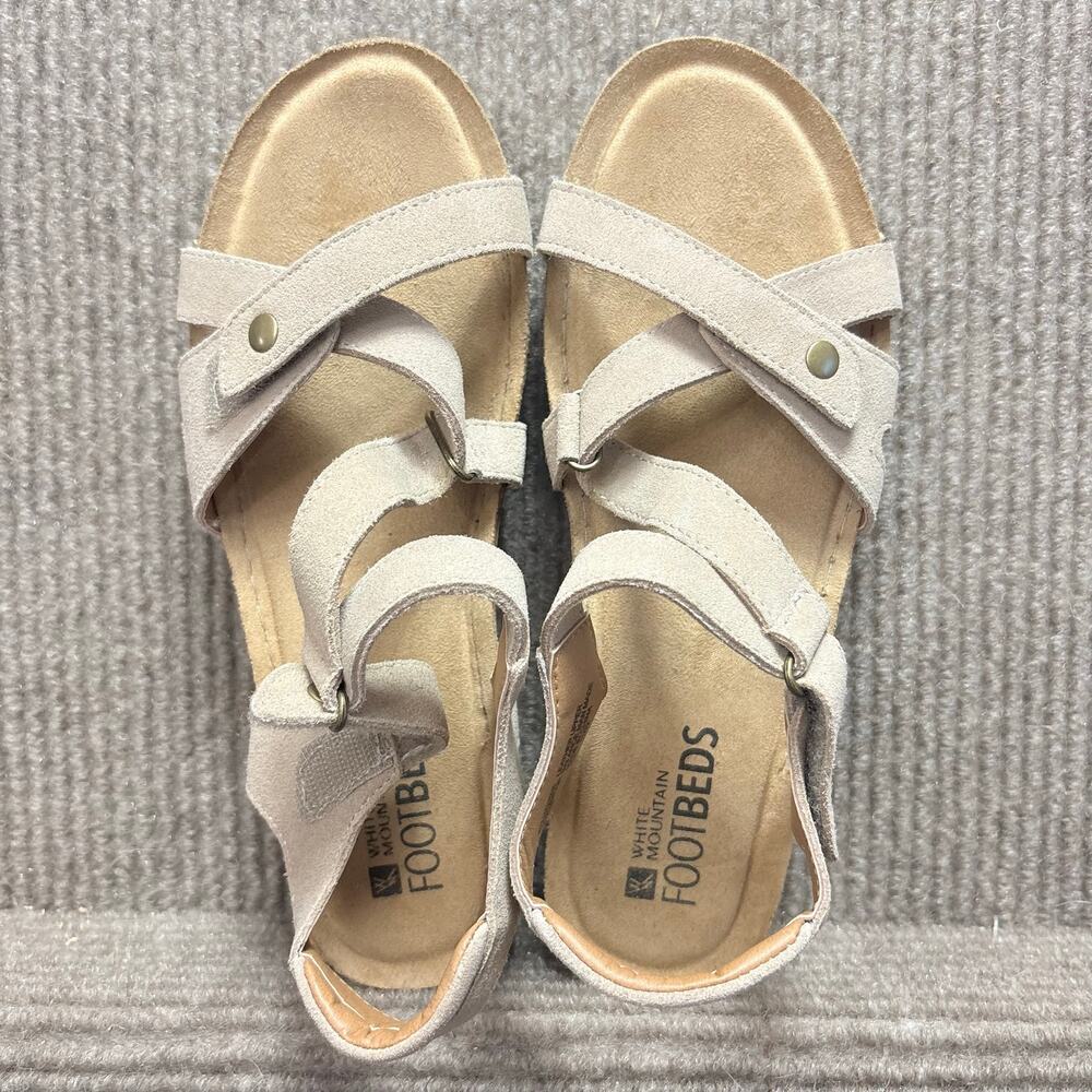 White Mountain Women’s Fair Suede Ankle Wedge Sandal Size 8.5